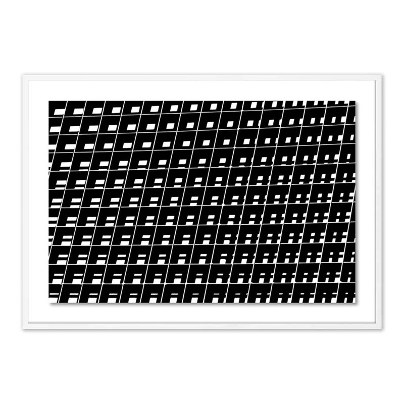 Two Or Three D Print by Shawn Thomas, White, 34" H x 48" W x 2.5" D