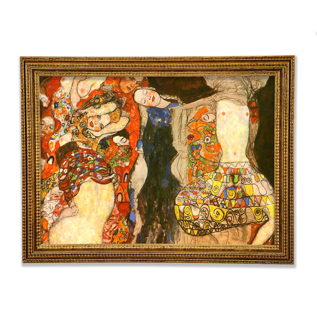 Schmücke die Braut mit Schleier und Kranz von Klimt - Einzelne Bilderrahmen Kunstdrucke