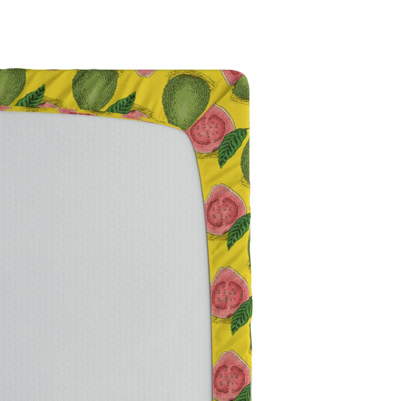 Microfiber Fitted Sheet, Full Fitted Sheet, Yellow/Green, Guava