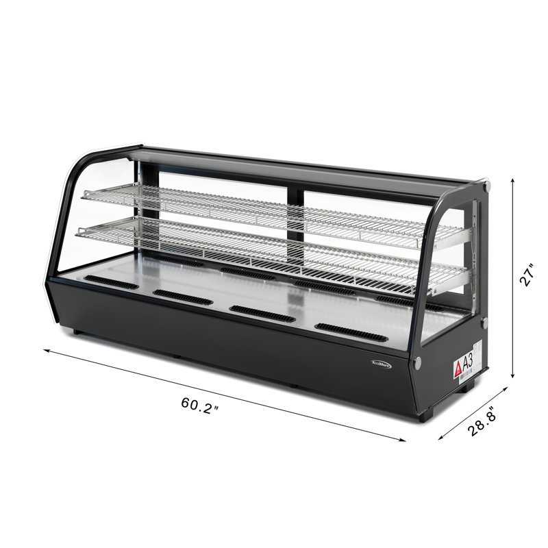 60 in. Countertop Bakery Display Refrigerator in Black, 8 cu. ft. (CDC-8C-BK), Black