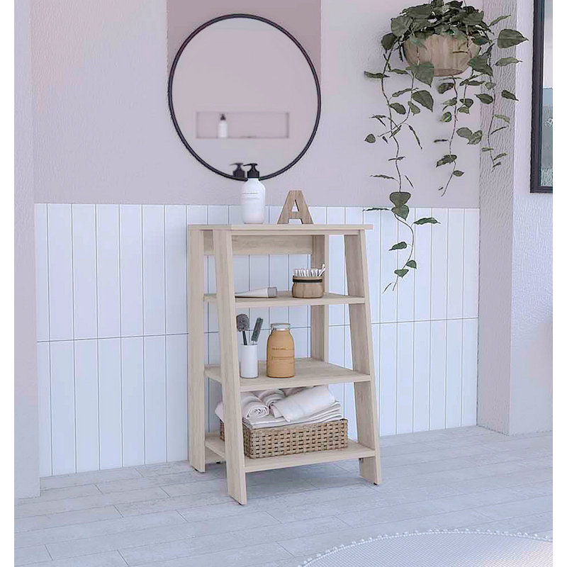 Armoire moderne Wray avec quatre tablettes ouvertes - H 30,01 po x l 17,21 po x P 17,61 po