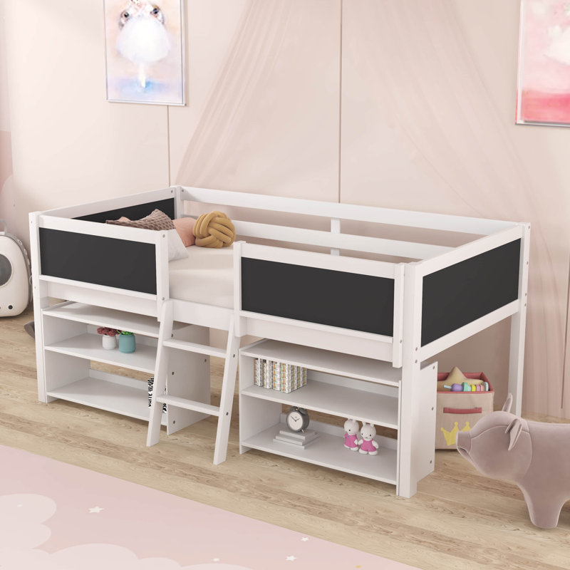 Evie-Sue Kids Twin Loft Bed, White