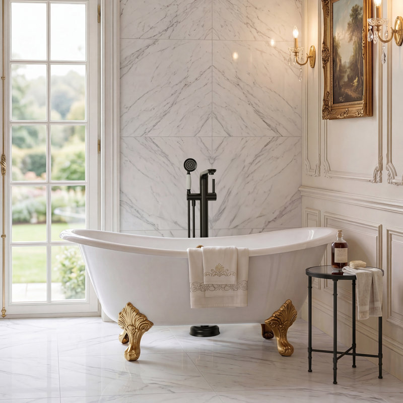 1 Handle Freestanding Tub Filler with Diverter, Matte Black