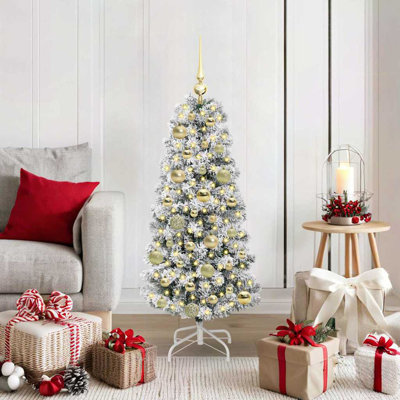 Artificial Hinged Christmas Tree Green and white