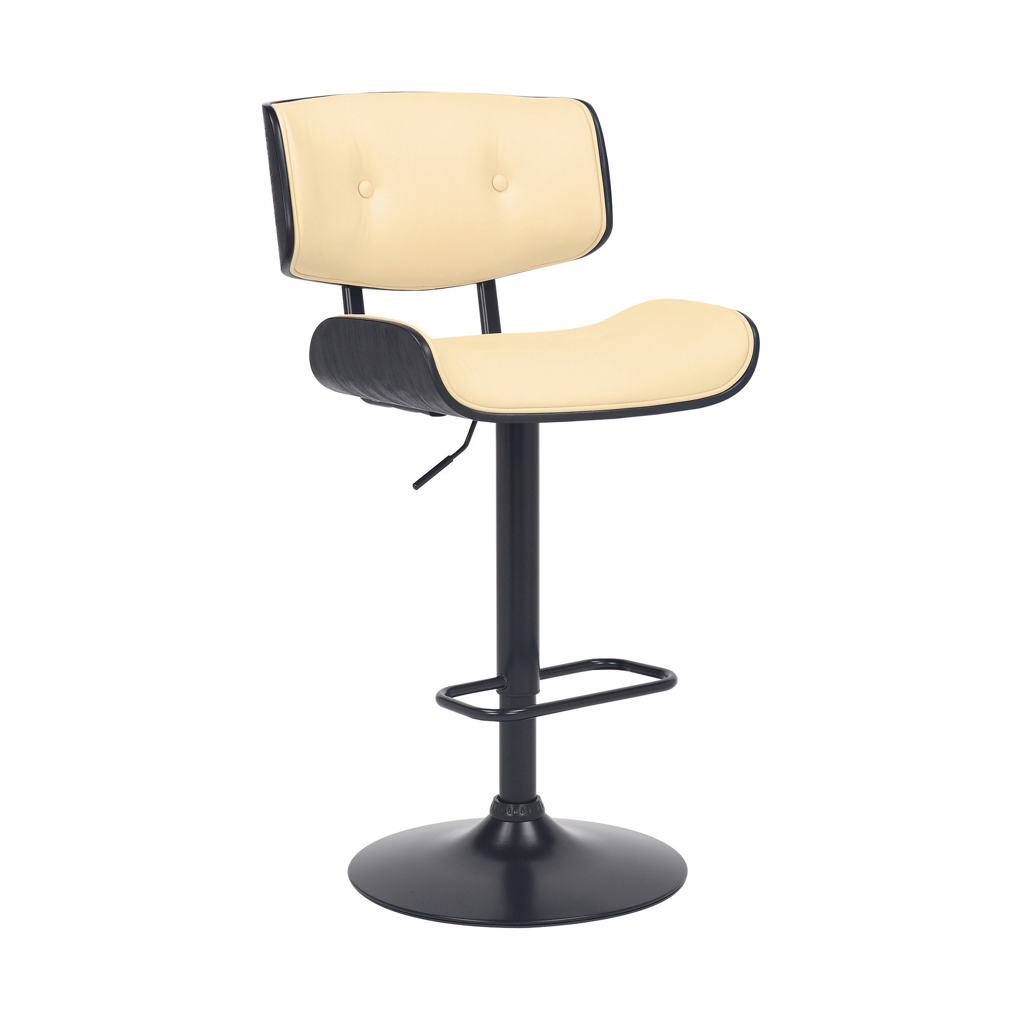 AllModern Roux Swivel Adjustable Height Counter Stool with Metal Frame