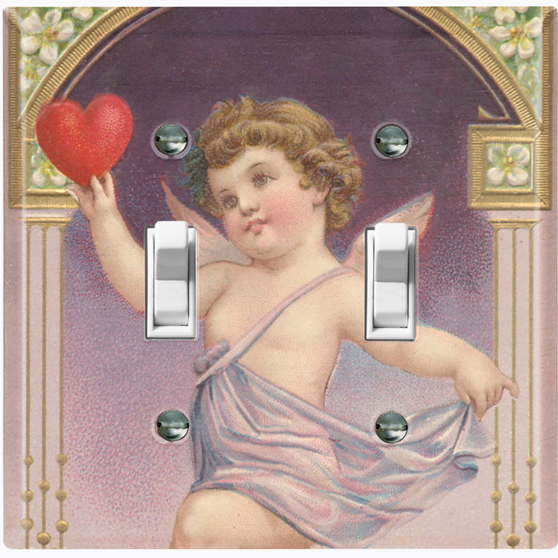 Plaque murale d'interrupteur à bascule Valentine Angel Cupid