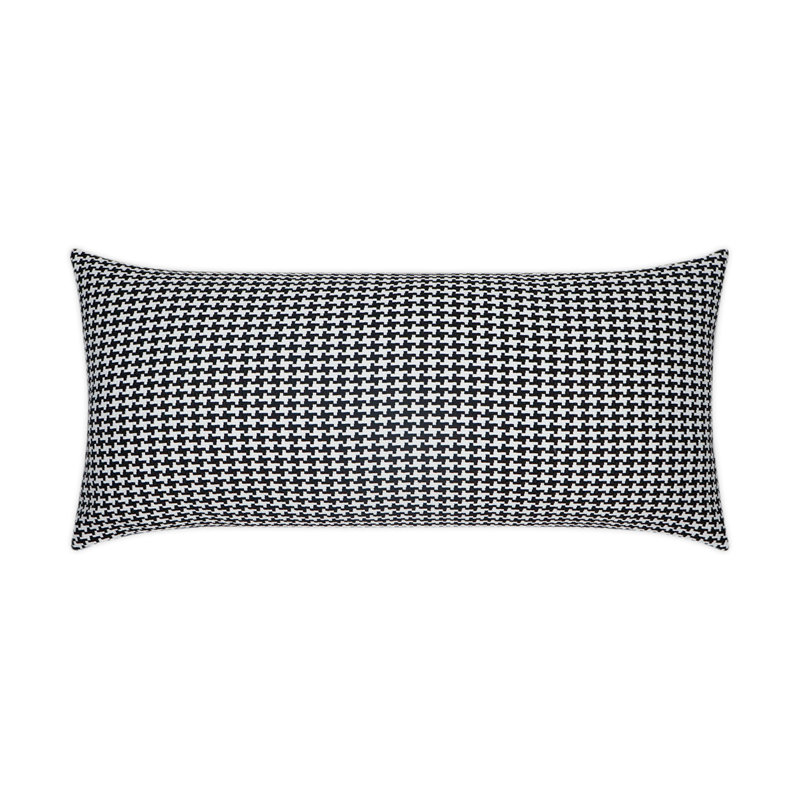 Bedford Indoor/Outdoor Pillow Cover & Insert, Rectangle 12"H x 24"W, Black