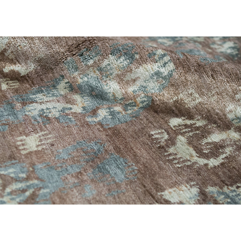 Ikat Area Rug in Rust/Gray/Beige, Rectangle 9'2" x 12'2"