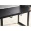 Table de salle à manger carrée à pieds en métal, fini noir, style moderne pour salon, avec support