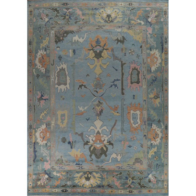 Blue Handmade Oushak Indian Large Rug 12x15
