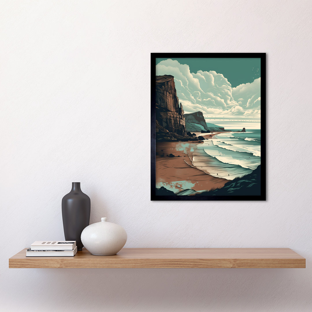 Bay With Cliffs Dramatic Coastal Landscape - Single Picture Frame Print