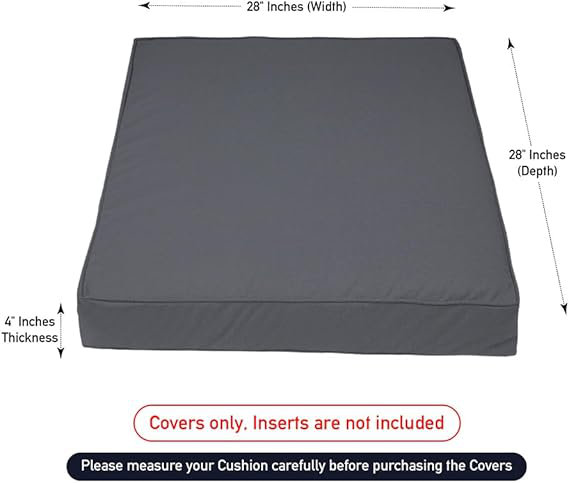 Square Outdoor Cushion Covers For Patio Furniture Sets, Water, Tear & Uv Resistant Polyester Cushion Slipcover With Zippers (pack Of 2) (51 cm W x 51 cm D x 10 cm Thick, Beige)