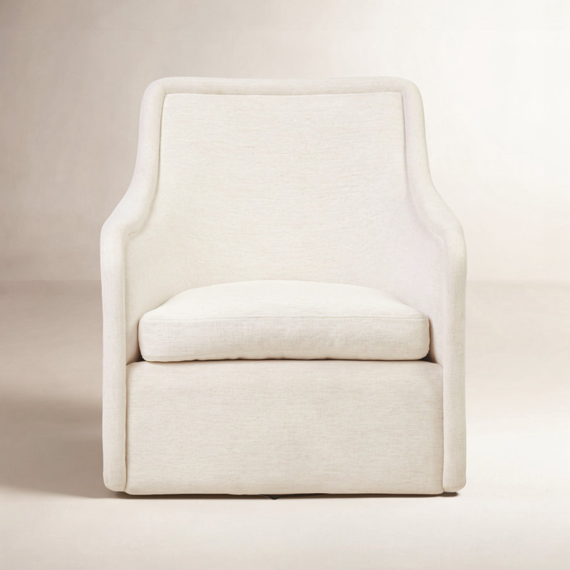 Blaire Swivel Wingback Chair, Crypton Nomad Snow