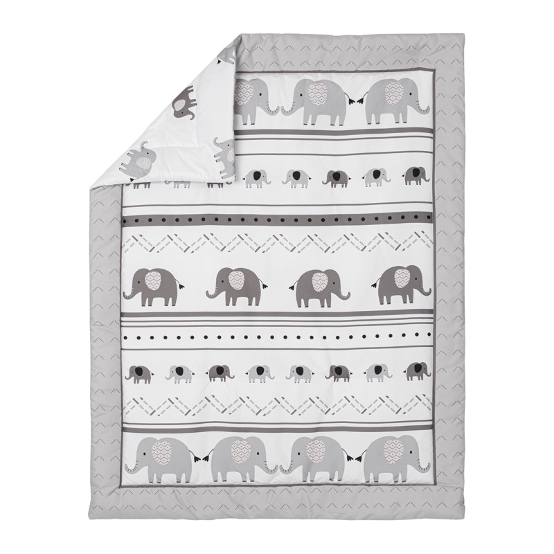 Ensemble de literie pour lit de bébé 3 pièces Boho Elephants