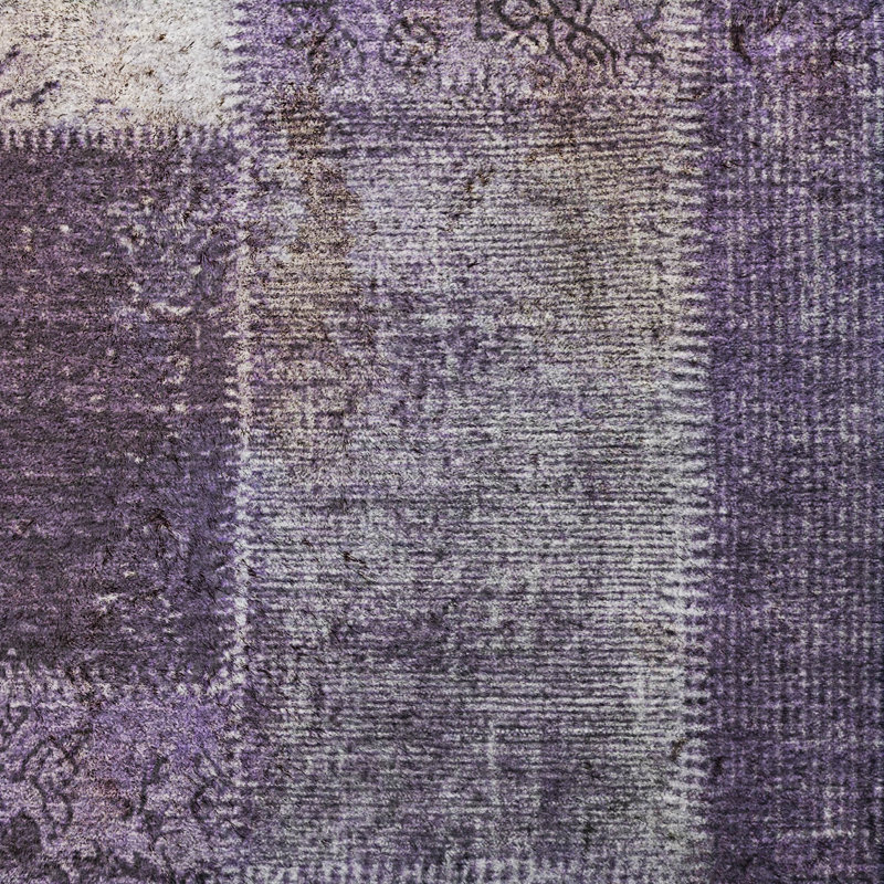 Tapis à poil long de qualité supérieure lavable à la machine ADS631, Purple, 1'8" x 2'6"