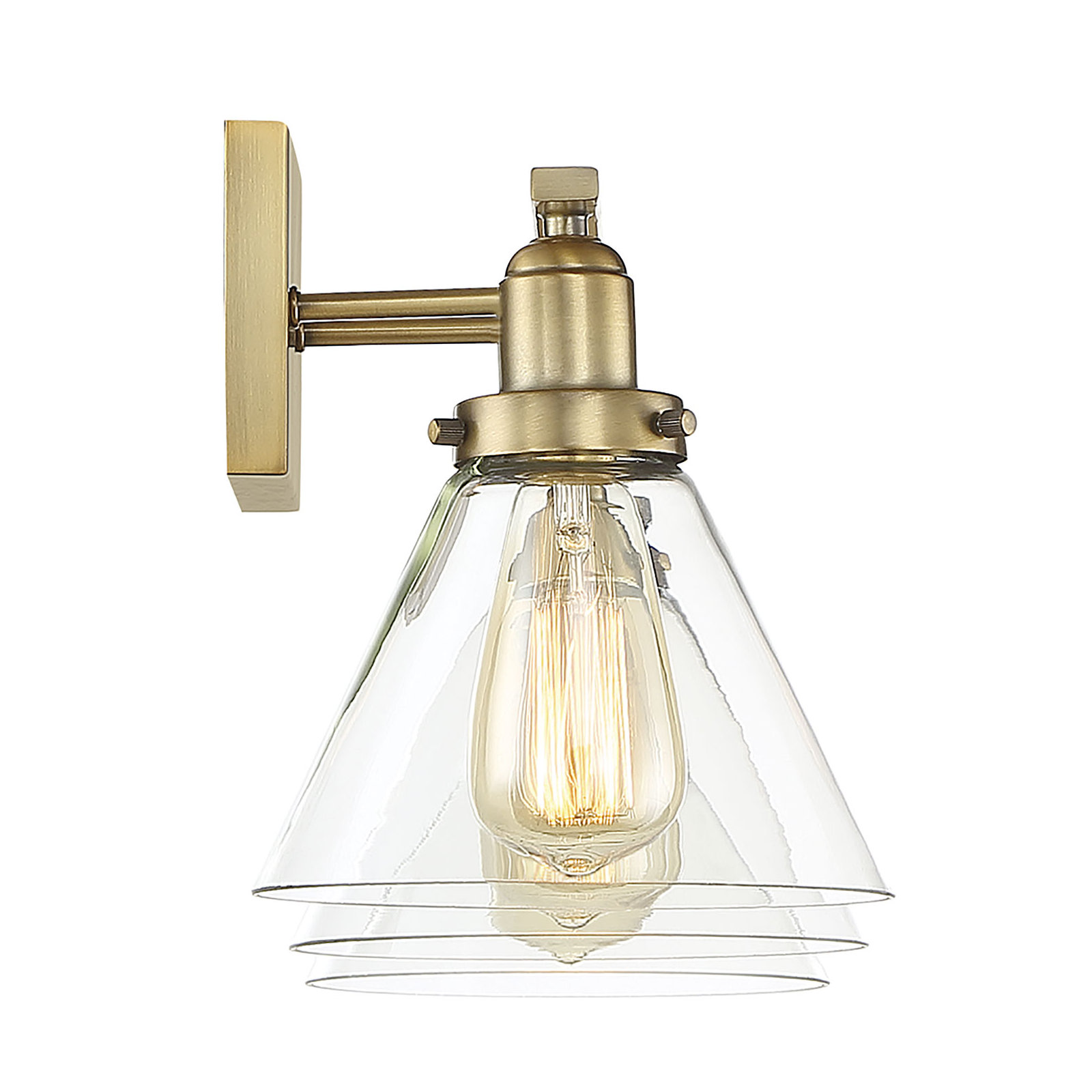 Catalina 4 Light Dimmable Bath Sconce, Warm Brass
