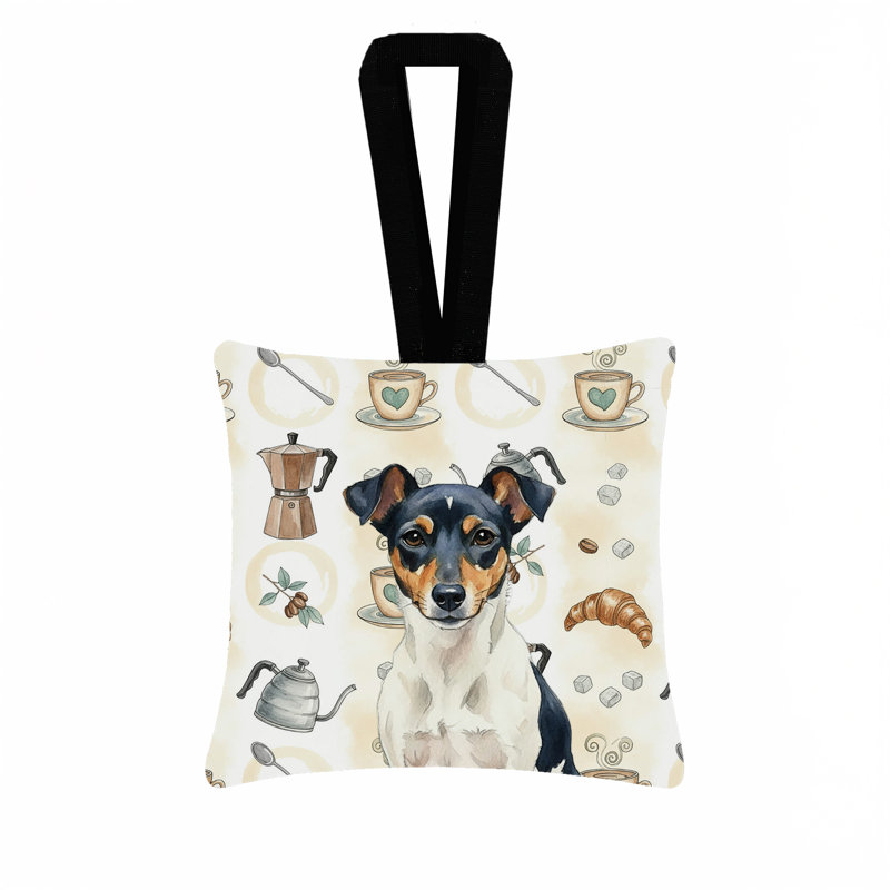 Ornement carré en tissu tricolore Rat Terrier Coffee Coffee 3,5 x 3,5, Rat Terrier Tricolor