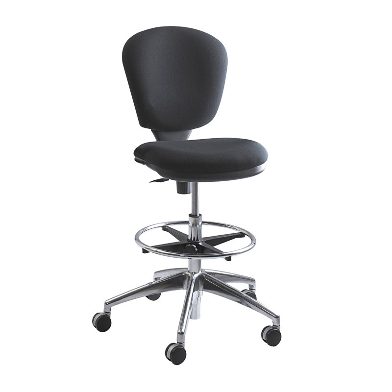 Metro Collection Extended Height Drafting Chair, Polyester Black