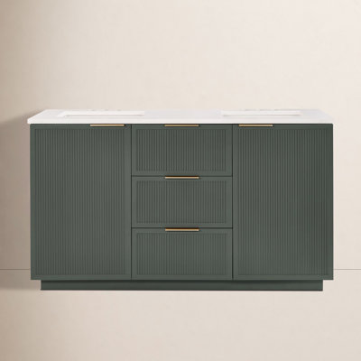 Aderyn 60" Pine Double Bathroom Vanity