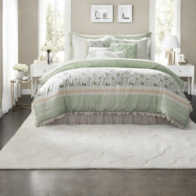 Ensemble de literie, coton percale grand, maison de ferme florale