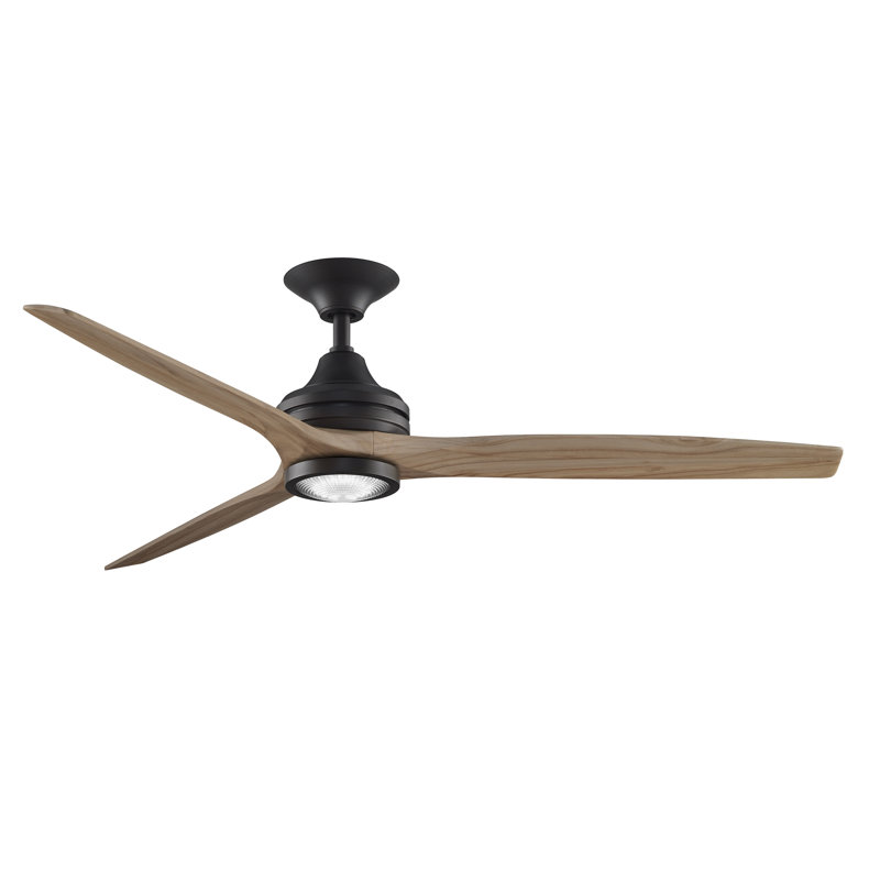 Spitfire 60 inch Indoor/Outdoor Ceiling Fan with LED Light Kit - Dark Bronze with Natural blades, Dark Bronze, Natural