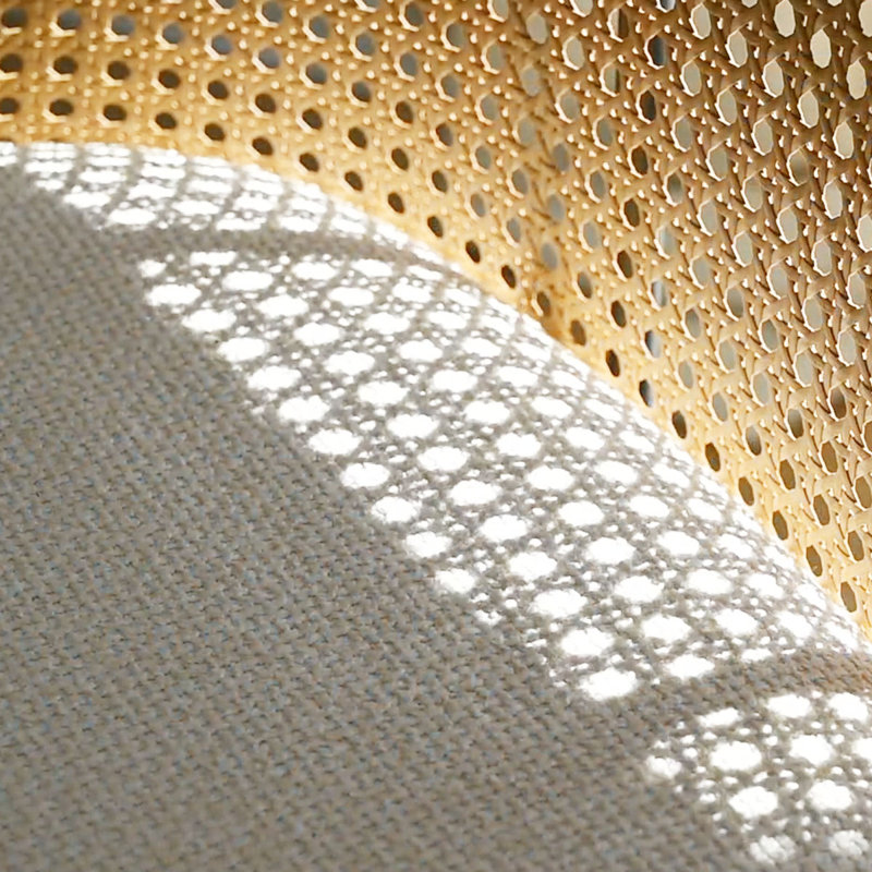 Ensemble de 2 chaises de salle à manger rembourrées en faux rotin