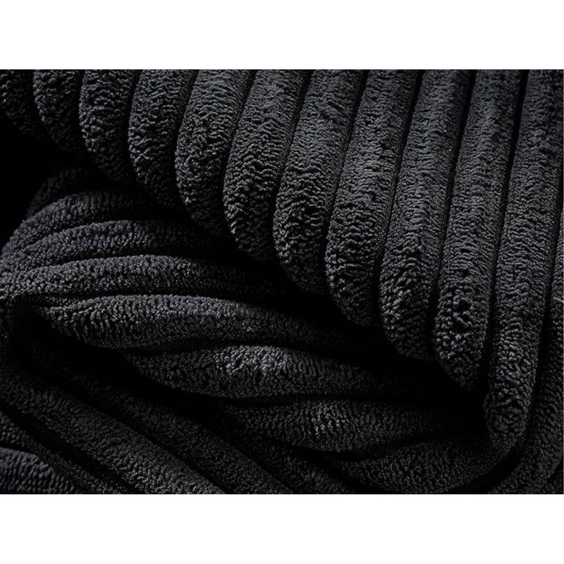 Velours côtelé noir, modulaire et adaptable, prêt à l'emploi sans assemblage, confort doux et profond, profondeur de 37,82 po, largeur de 28,76 po, hauteur de 16,67 po