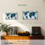 Impression sur toile multicolore carte du monde-93059213