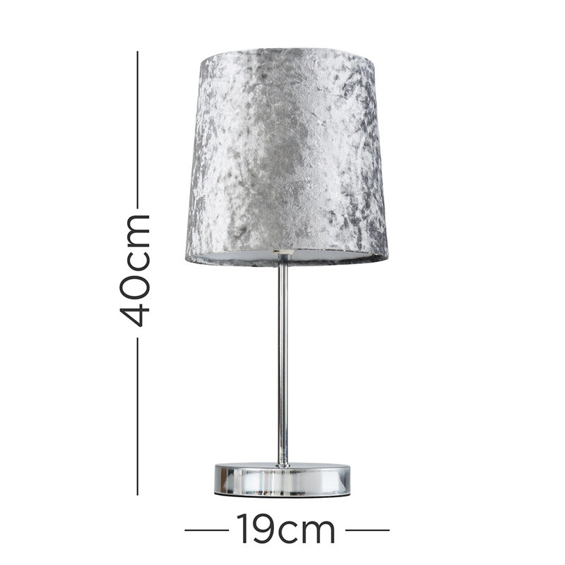 Lynnette Metal Table Lamp, Silver Grey, LED Bulb