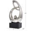 Sculpture abstraite en argent en céramique avec base en bloc Grafateh