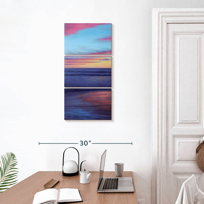 Seascapes, Californie, coucher de soleil, H 32 po x l 15 po