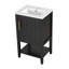 Meuble-lavabo de 20 po avec lavabo, armoire de salle de bain avec porte à fermeture douce, support de rangement et tablette ouverte-654663107