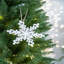 Cintre de 6,3 x 1,8 x 6,7 po en forme de flocon de neige, boules de Noël suspendues décoratives pour décorations de fêtes, ensemble de 6
