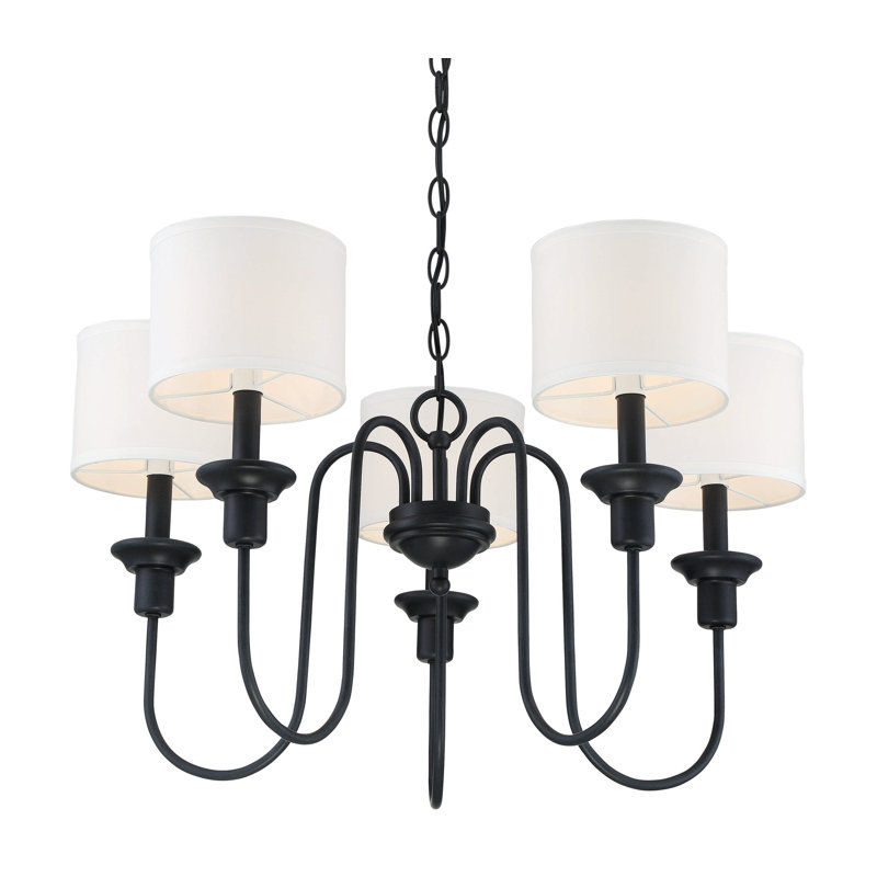 Lustre classique/traditionnel ombré 5 lumières Keaney, Fer vieilli