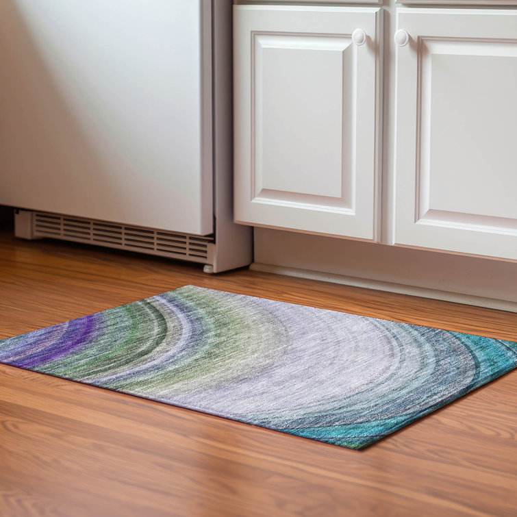 Premium Machine Washable Cerrito AMF584 Teal Rug