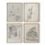 Croquis rétro LII, reproduction encadrée - ensemble de 4-375582647-375582646
