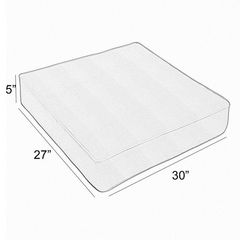 Coussin de siège d'extérieur en Sunbrella Mistana ™, H 5 po x l 27 po x P 30 po, Corail