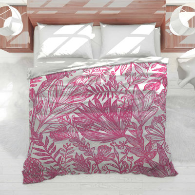 Édredon rose à motif floral