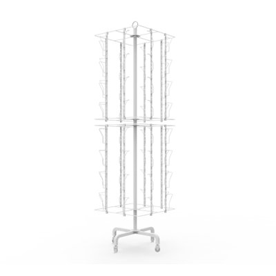 Inbox Zero® Up To 17.2" 32-Pocket Adjustable Display Rack, Double Tier Greeting Post Card Christmas Holiday Spinning Rack Stand 21A59FAC46A14CC7BE6840630362B5C0