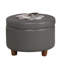 Repose-pieds rond en similicuir avec rangement l 24 po Breyonce-22111159
