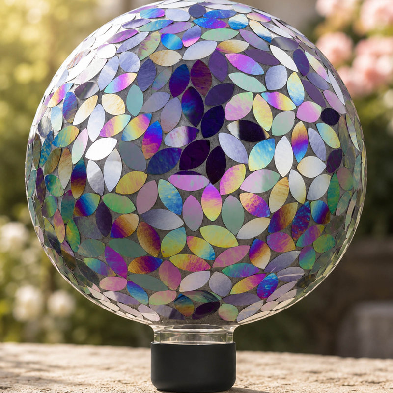 Globe terrestre mauve perlé mosaique