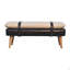 Banquette en cuir noir bouclé Boucle Buffalo, pieds nordiques, beige et noir-131069134