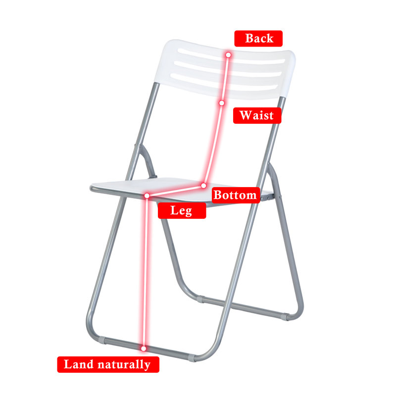 Plastic Stackable Folding Chair Folding Chair Set, White/Silver
