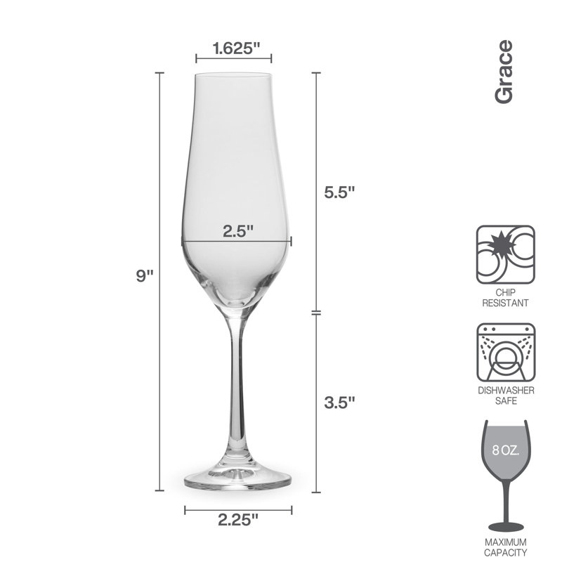 Grace 8oz. Champagne Flutes