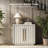 Set of 3 Modular Sideboard with Storage & Adjustable Shelves, White Sand