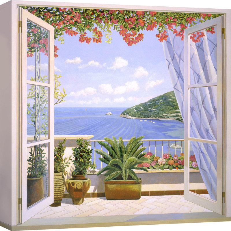 Window On The Sea by Andrea Del Missier - Wrapped Canvas Print, 70 cm H x 70 cm W