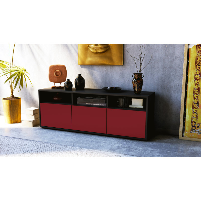 Wylie TV Stand, Red / Matte Anthracite
