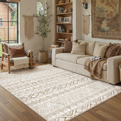  Tapis cerise moderne lavable à la machine avec envers antidérapant