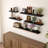  48'' Wide Rustic Wooden Wall Shelves Black-Set of 2-498710452-499360655
