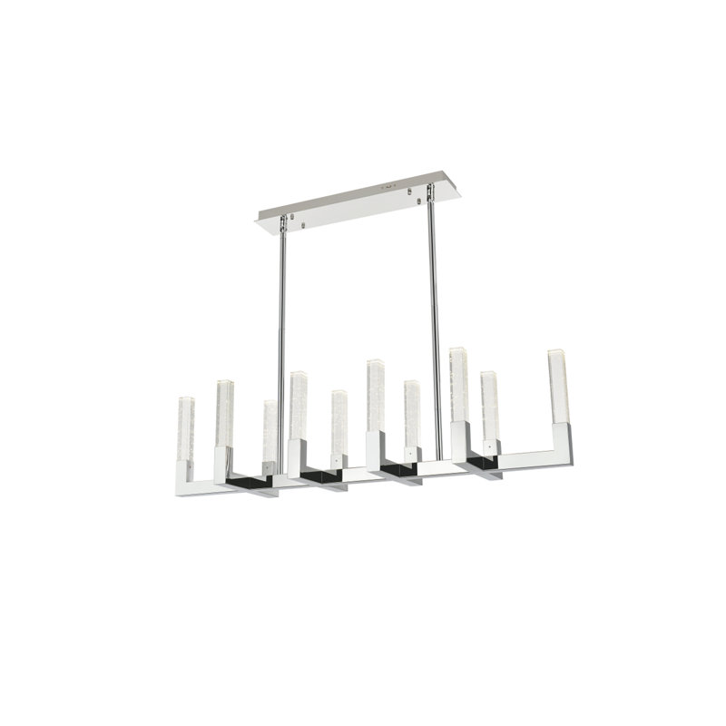 Luminaire suspendu réglable Hakken, Chrome chrome, 12 Lights, H 50,5 po x l 54 po x P 12 po